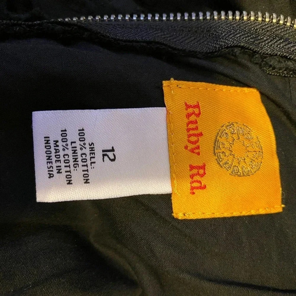 Ruby Rd Cotton Lace Black Sleeveless Dress Women Size 12 - Picture 5 of 7